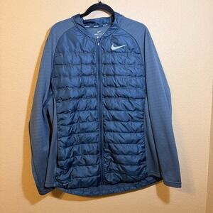 Nike Aeroloft Jacket Mens XXL Blue Hybrid Insulated Golf Full Zip HyperAdapt